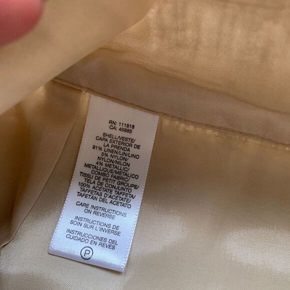 Michael Kors Cream and Gold Linen Skirt Size 4 - Picture 6 of 6